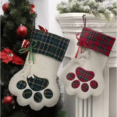 Personalized Christmas Stockings Christmas Decoration Gifts for Family, Santa, Holiday, Pet, Dog Paw Stockings