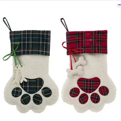 Personalized Christmas Stockings Christmas Decoration Gifts for Family, Santa, Holiday, Pet, Dog Paw Stockings
