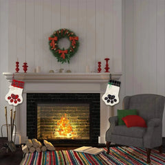 Personalized Christmas Stockings Christmas Decoration Gifts for Family, Santa, Holiday, Pet, Dog Paw Stockings