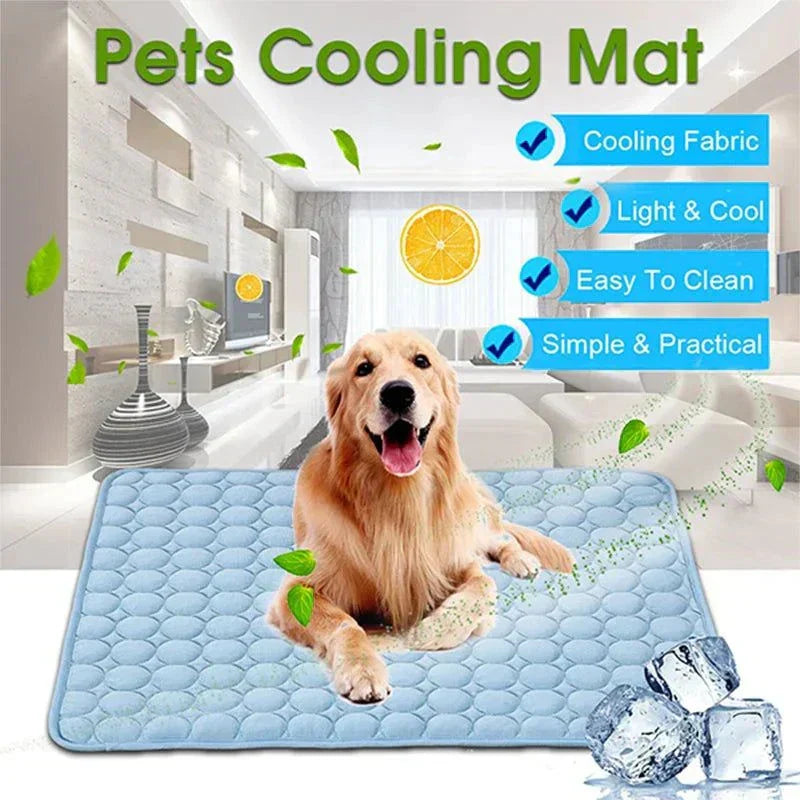 Dog Mat Cooling summer pad with cooling fabric for dogs and cats, light and easy to clean pet bed mat