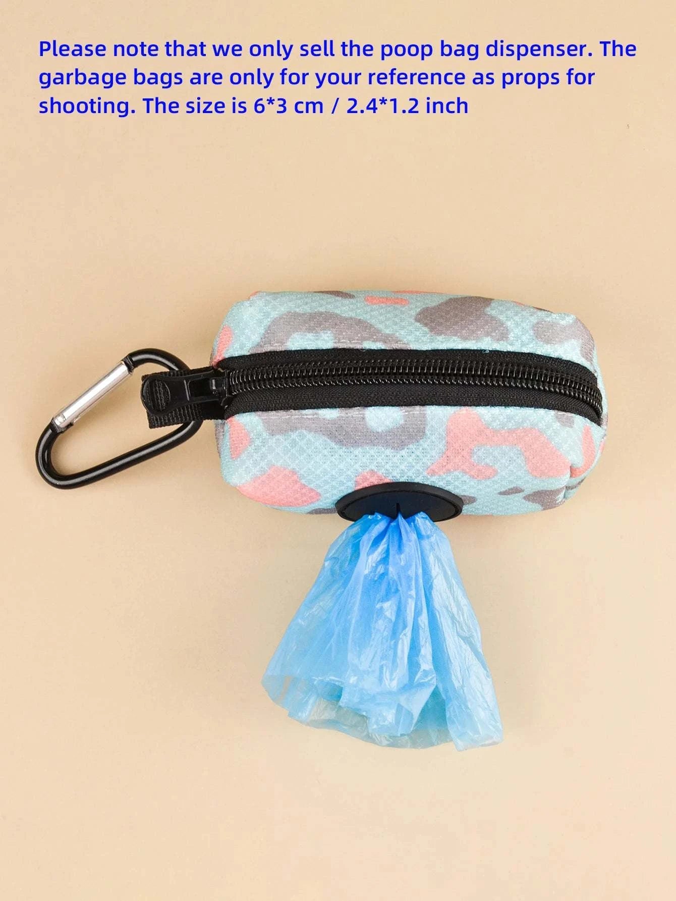 1pcs outdoor portable dog poo bag dispenser, durable dog leather strap attachment
