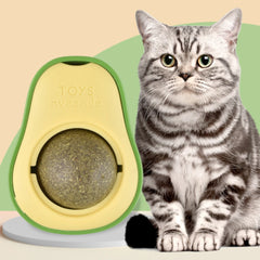 Natural Catnip Healthy Rotatable Wall Stick-on Ball Cats Teeth Cleaning Scratching Supplies