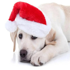 Frienda Dog Santa Hat Christmas Hat Soft Plush Cat Hat Pet Costumes for Small Dog Cat for Pet Party Puppy Christmas Supplies