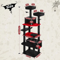 Large Cat Tree and Tower for Indoor Cats Spacious Hammock Padded Perches and Condos Cat Toys