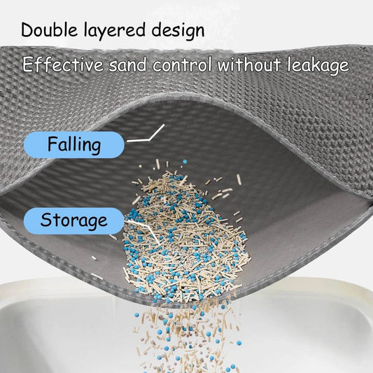 Cat Litter Mat Waterproof Double Layer Pet Litter Box Mat Pet Toilet Cat Mat Nonslip