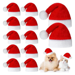 Frienda Dog Santa Hat Christmas Hat Soft Plush Cat Hat Pet Costumes for Small Dog Cat for Pet Party Puppy Christmas Supplies