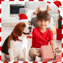Frienda Dog Santa Hat Christmas Hat Soft Plush Cat Hat Pet Costumes for Small Dog Cat for Pet Party Puppy Christmas Supplies