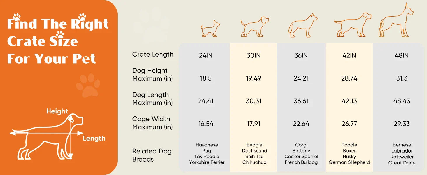 Foldable wire dog crate Double Door with Plastic Leak-Proof Pan tray