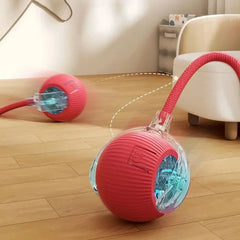 Rechargeable Automatic Interactive Ball Toy for Cats Smart Electric Rolling Faux Tail Mouse