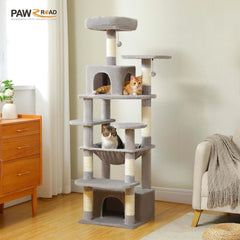 Large Cat Tree and Tower for Indoor Cats Spacious Hammock Padded Perches and Condos Cat Toys