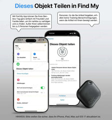 Mini GPS tracker smart iTag device with app interface for tracking pets, children, and cars