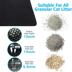 Cat Litter Mat 2-Layer Design Premium Sand Trapping Technology Waterproof Base Non-Slip Pet Floor