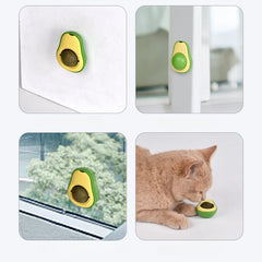 Natural Catnip Healthy Rotatable Wall Stick-on Ball Cats Teeth Cleaning Scratching Supplies