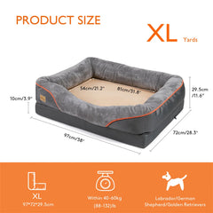 Jumbo Large Orthopedic Dog Bed Memory Foam Pet Sofa Couch Waterproof Elevated Cushion