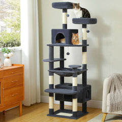 Large Cat Tree and Tower for Indoor Cats Spacious Hammock Padded Perches and Condos Cat Toys