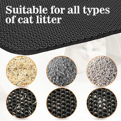 Cat Litter Mat Double Layer Waterproof Urine Proof Trapping Mat Easy to Clean Non-Slip Toilet Pad