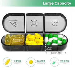 7 days pill box organizer with 21 compartments for vitamins and medicine doses three times daily