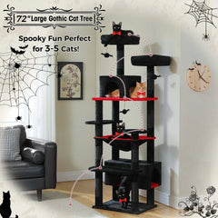 Large Cat Tree and Tower for Indoor Cats Spacious Hammock Padded Perches and Condos Cat Toys