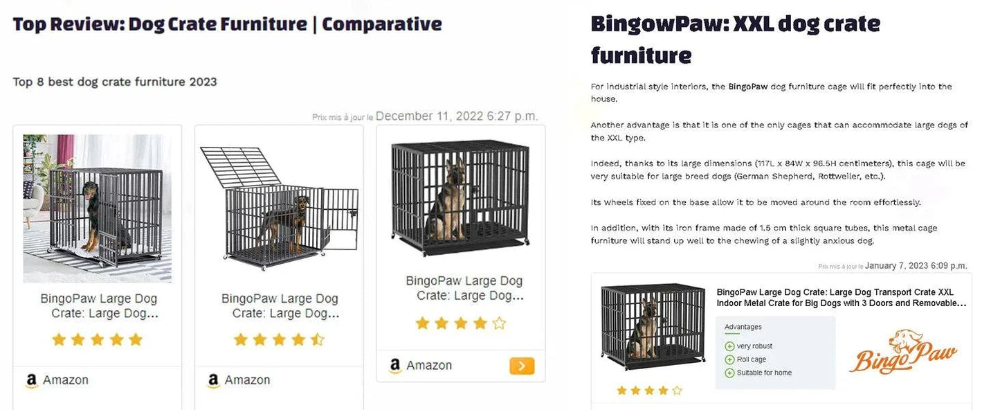 XXL large heavy duty iron dog crate with lockable wheels and removable tray for big dogs