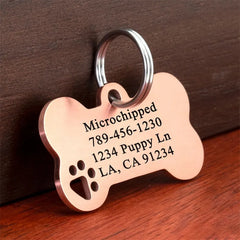 Stainless steel Personalized Engraving Customized Pet Name Puppy Collar Dog Cat Bone Tags