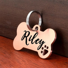 Stainless steel Personalized Engraving Customized Pet Name Puppy Collar Dog Cat Bone Tags