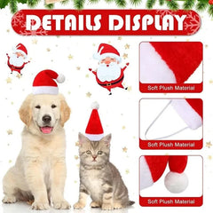 Frienda Dog Santa Hat Christmas Hat Soft Plush Cat Hat Pet Costumes for Small Dog Cat for Pet Party Puppy Christmas Supplies