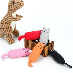 Rustle sound catnip plush toys for cats in various colors with cute cat faces and soft cloth material