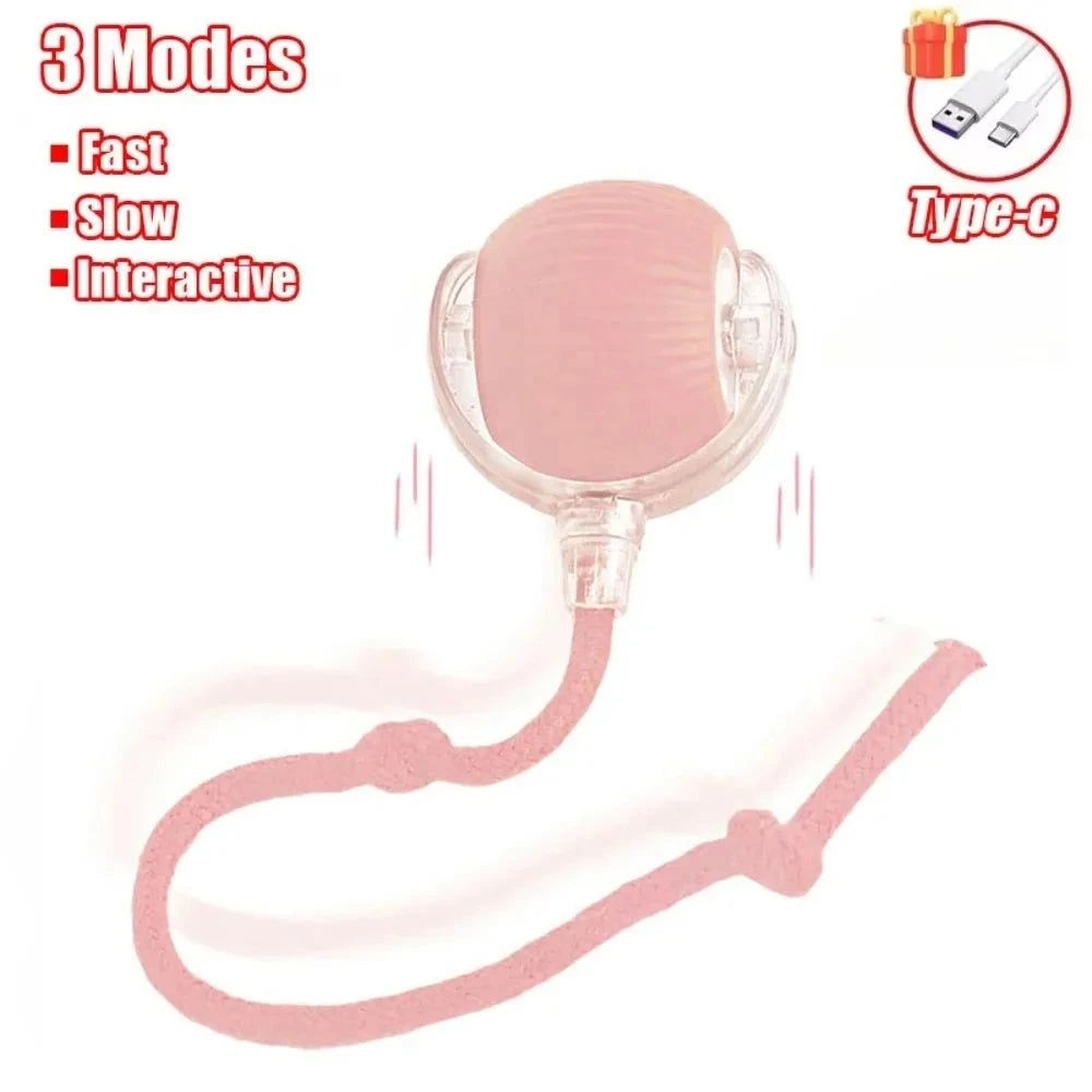 Rechargeable Automatic Interactive Ball Toy for Cats Smart Electric Rolling Faux Tail Mouse