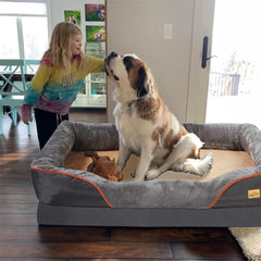 Jumbo Large Orthopedic Dog Bed Memory Foam Pet Sofa Couch Waterproof Elevated Cushion