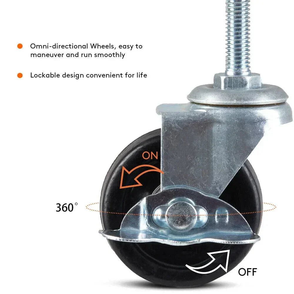 Heavy duty lockable 360-degree swivel wheel for XXL large dog crate maneuverability