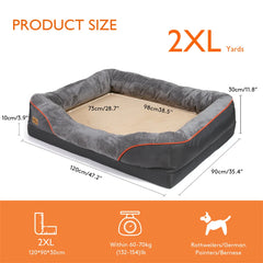 Jumbo Large Orthopedic Dog Bed Memory Foam Pet Sofa Couch Waterproof Elevated Cushion