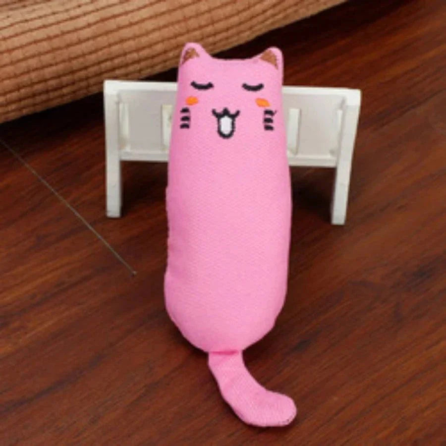 Pink plush rustle sound catnip toy for cats and kittens