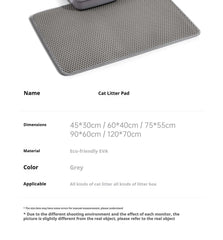 Cat Litter Mat Waterproof Double Layer Pet Litter Box Mat Pet Toilet Cat Mat Nonslip