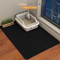 Cat Litter Mat 2-Layer Design Premium Sand Trapping Technology Waterproof Base Non-Slip Pet Floor