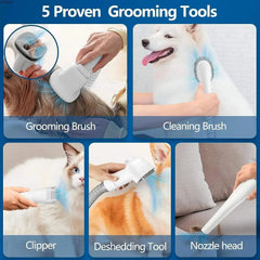 2.3L Dog Grooming Vacuum Kit with Large Pet Hair Dust Cup Electric Dog Brush Theraotic Function