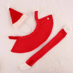 Cute Winter Pet Cloak Dog Cat Christmas Clothes Warm Puppy Santa Red Scarf Hat Head Funny Christmas Pet Costume Dog Cat Cloaks