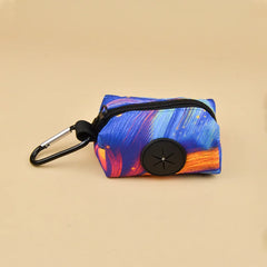 1pcs outdoor portable dog poo bag dispenser, durable dog leather strap attachment