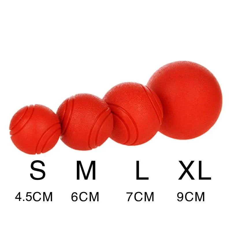 MADDEN S-XL Sizes red solid rubber dog balls, bite resistant and indestructible pet toy in 4 sizes (4.5cm to 9cm)