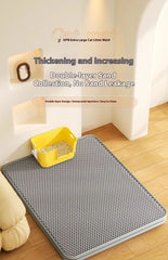 Cat Litter Mat 2-Layer Design Premium Sand Trapping Technology Waterproof Base Non-Slip Pet Floor
