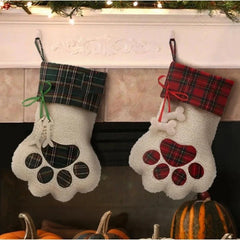 Personalized Christmas Stockings Christmas Decoration Gifts for Family, Santa, Holiday, Pet, Dog Paw Stockings