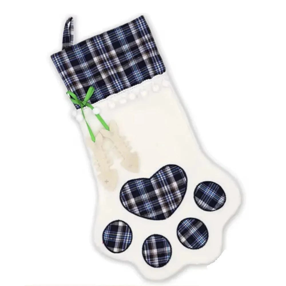 Personalized Christmas Stockings Christmas Decoration Gifts for Family, Santa, Holiday, Pet, Dog Paw Stockings