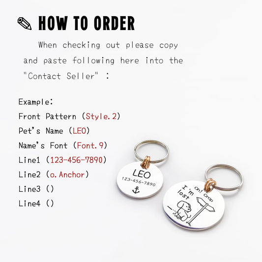Personalized Funny Dog Tags Engraved MW003 For Collar Accessories Puppy Stainless Steel Nameplate