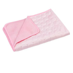 Pink cooling dog mat pad made of CoolCore and mesh cloth for pets