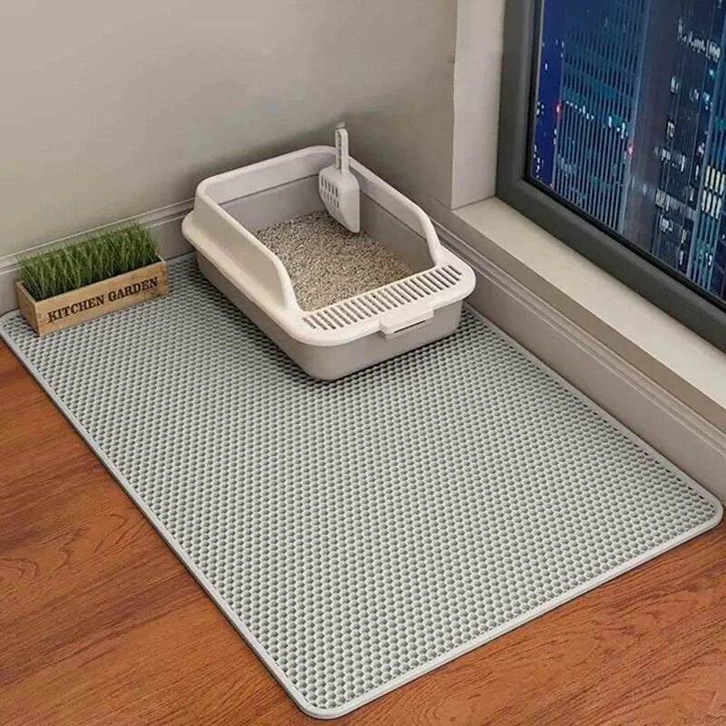 Cat Litter Mat Waterproof Double Layer Pet Litter Box Mat Pet Toilet Cat Mat Nonslip