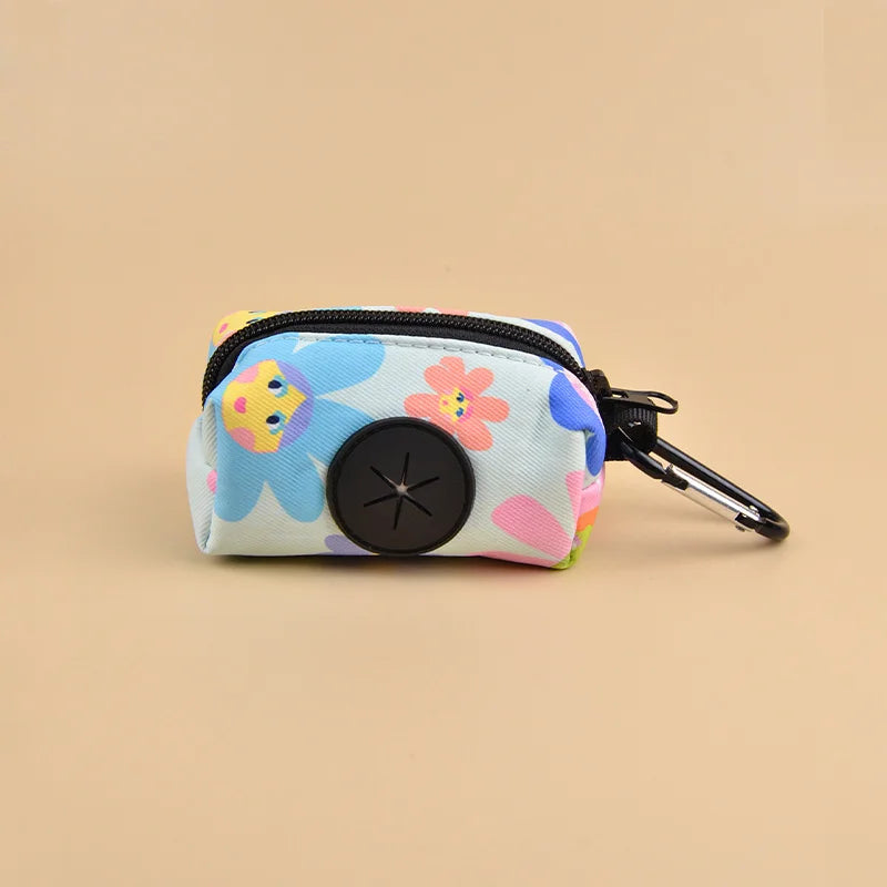 1pcs outdoor portable dog poo bag dispenser, durable dog leather strap attachment