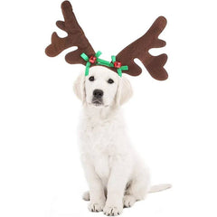 Christmas Dog Supplies Elk Reindeer Antlers Headband Santa Hat Pet Christmas Cool Dog Costume Cute Headwear Accessories