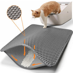 Cat Litter Mat Double Layer Waterproof Urine Proof Trapping Mat Easy to Clean Non-Slip Toilet Pad