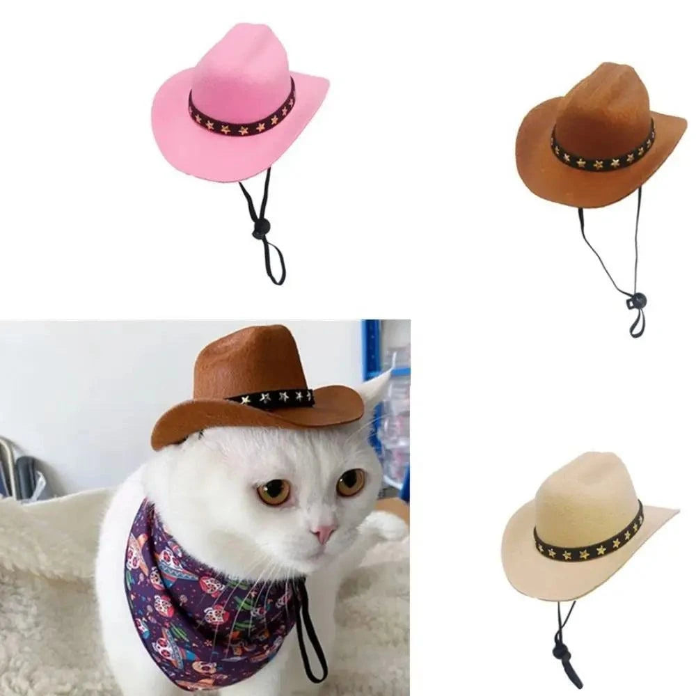 Adjustable Funny Pet Dog Hat Outdoor Summer Pet Accessories Dogs Cats Headwear Cowboy Hats