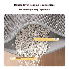 Cat Litter Mat 2-Layer Design Premium Sand Trapping Technology Waterproof Base Non-Slip Pet Floor