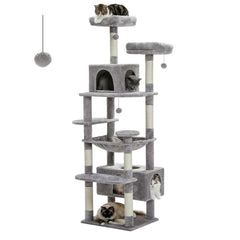 Large Cat Tree and Tower for Indoor Cats Spacious Hammock Padded Perches and Condos Cat Toys